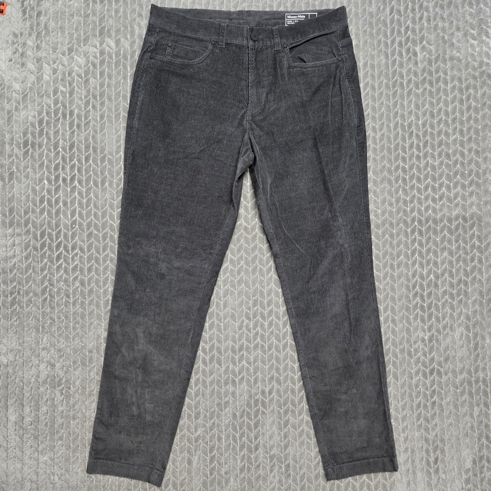 Mizzen+Main Leroy Slim Corduroy Pants Mens 31x30 Charcoal Grey‎ Performance